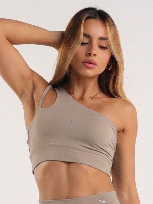 Top fitness de poliamida com bojo removivel