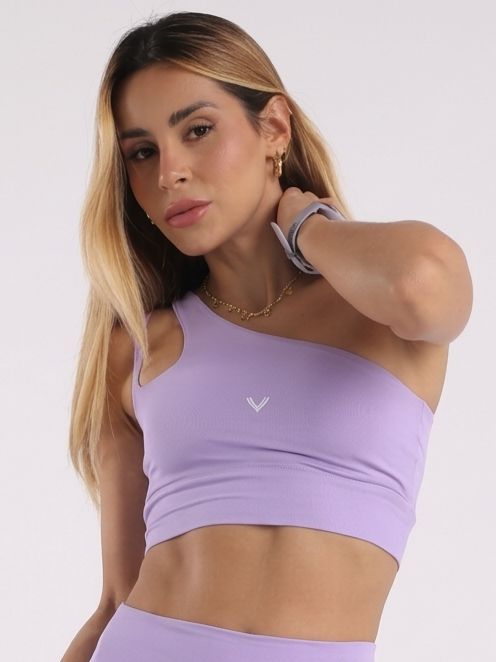 Top fitness de poliamida com bojo removivel