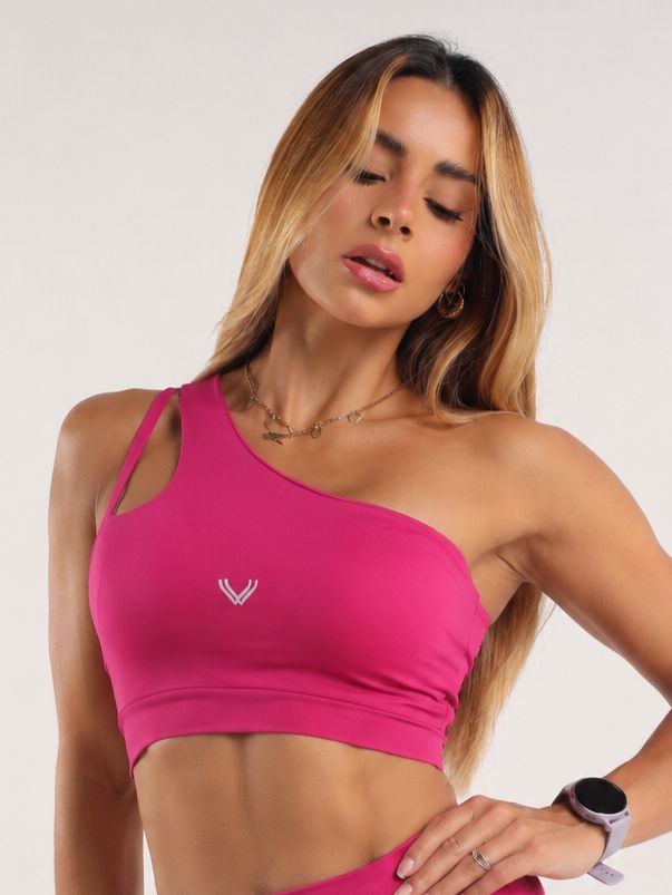 Top fitness de poliamida com bojo removivel