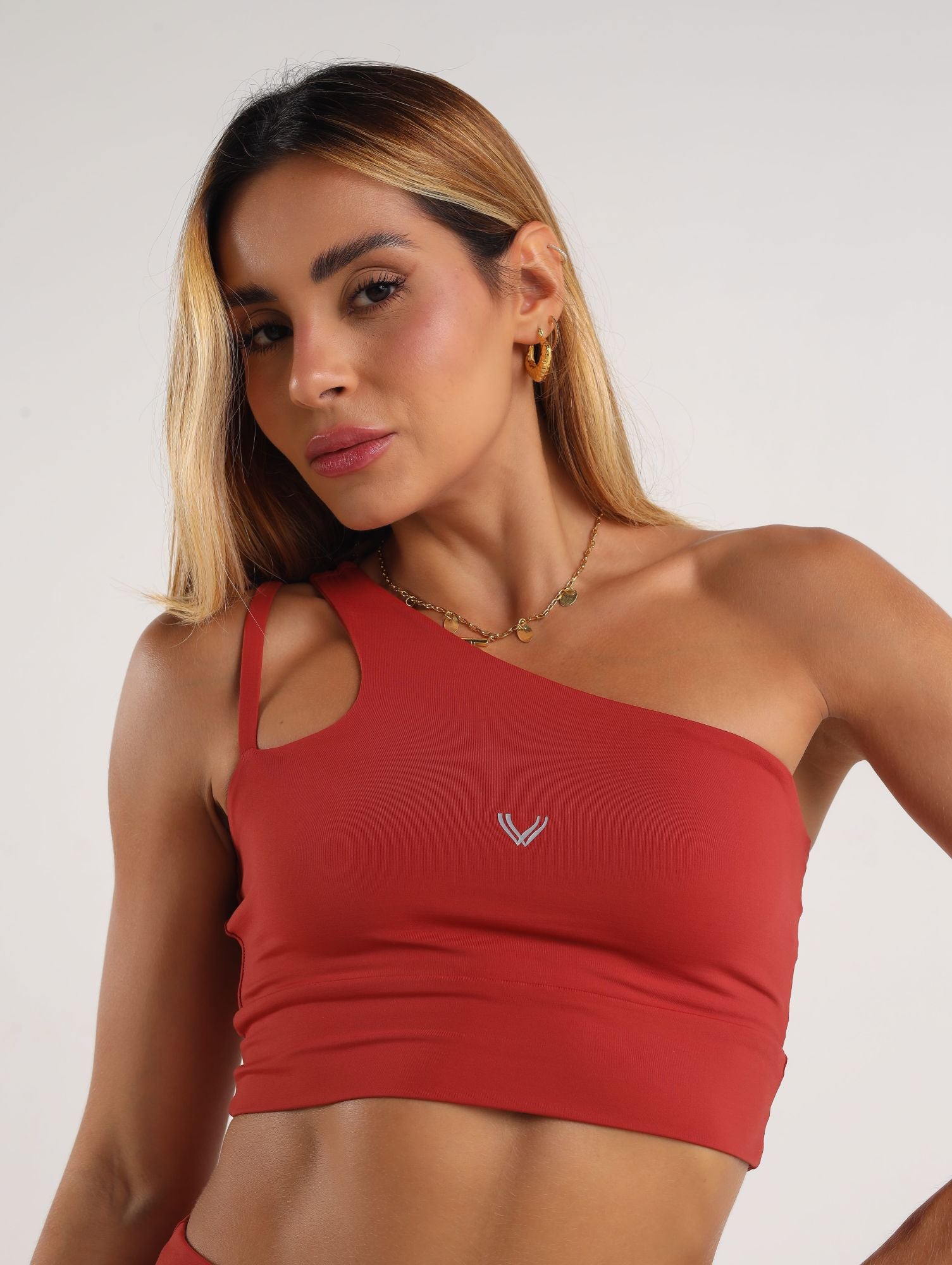 Top fitness de poliamida com bojo removivel