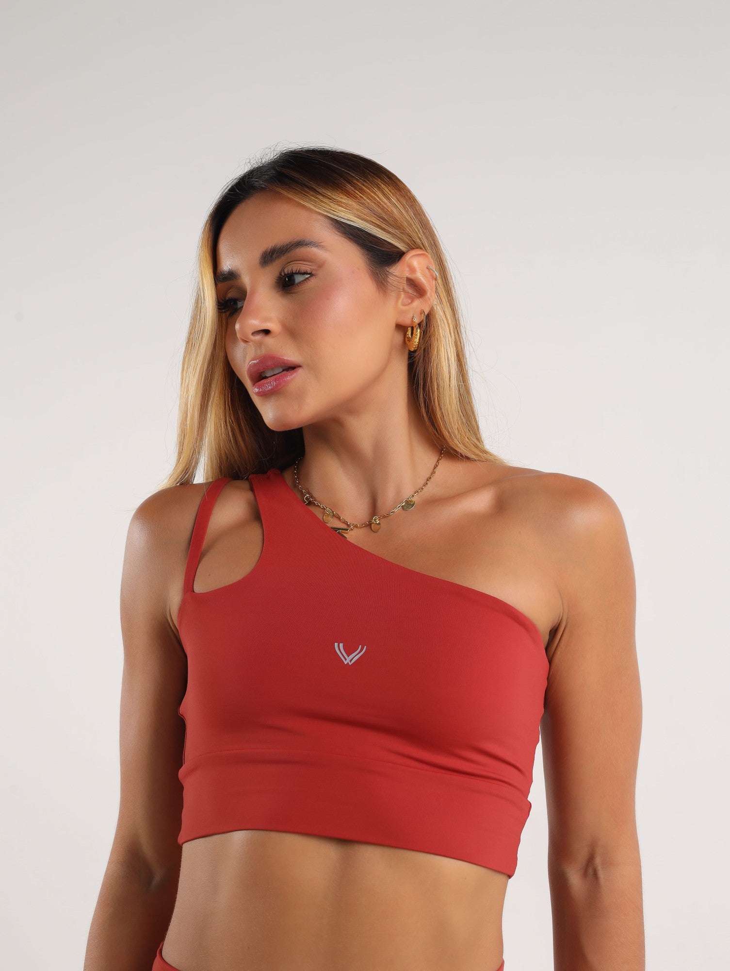 Top fitness de poliamida com bojo removivel